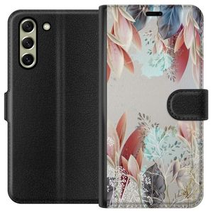 Samsung Galaxy S21 FE 5G Sort Lommebokdeksel Blommor
