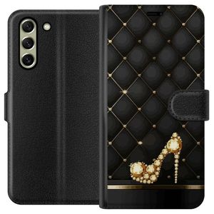 Samsung Galaxy S21 FE 5G Svart Plånboksfodral Lyxig Sko