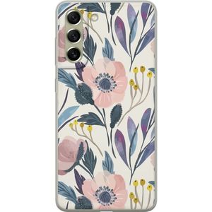 Samsung Galaxy S21 FE 5G Transparent Mobilskal Blomsterglädje