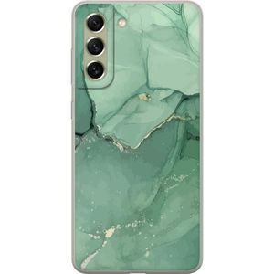 Samsung Galaxy S21 FE 5G Gjennomsiktig Telefondeksel Grön Marmor