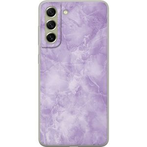 Samsung Galaxy S21 FE 5G Transparent Mobilskal Lila marmor