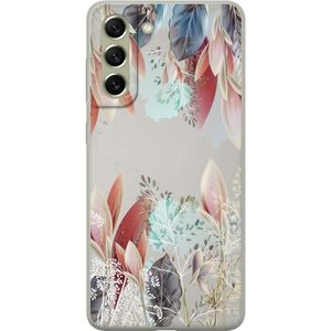 Samsung Galaxy S21 FE 5G Transparent Mobilskal Blommor