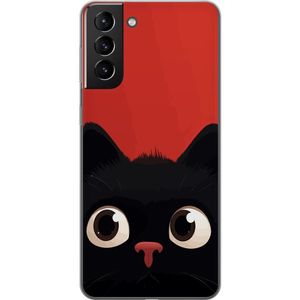 Samsung Galaxy S21+ 5G Transparent Mobilskal Busig Katt