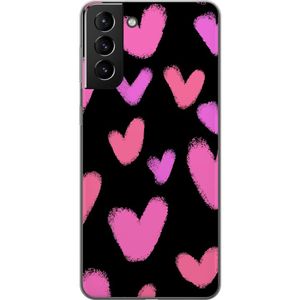 Samsung Galaxy S21+ 5G Transparent Mobilskal Hjärtan Stora