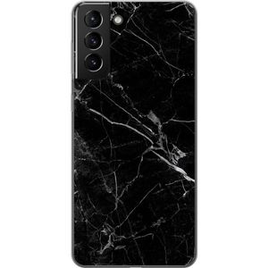 Samsung Galaxy S21+ 5G Läpinäkyvä Puhelinkotelo Svart marmor