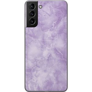 Samsung Galaxy S21+ 5G Transparent Mobilskal Lila marmor