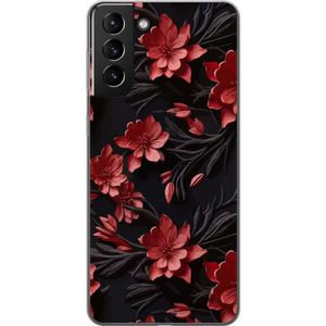 Samsung Galaxy S21+ 5G Transparent Mobilskal Intensiva blommor