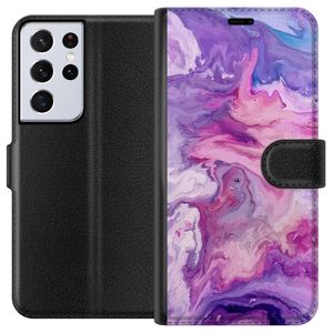 Samsung Galaxy S21 Ultra 5G Svart Plånboksfodral Marmor