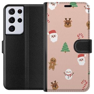 Samsung Galaxy S21 Ultra 5G Svart Plånboksfodral Klassisk Julfest