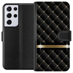 Samsung Galaxy S21 Ultra 5G Svart Plånboksfodral Lyxigt