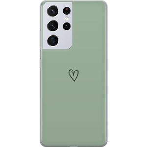 Samsung Galaxy S21 Ultra 5G Gjennomsiktig Telefondeksel Hjärta