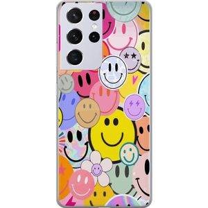 Samsung Galaxy S21 Ultra 5G Transparent Mobilskal Leende Ansikten