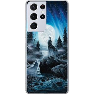 Samsung Galaxy S21 Ultra 5G Transparent Mobilskal Varjar på natten