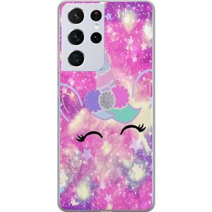 Samsung Galaxy S21 Ultra 5G Gjennomsiktig Telefondeksel Glad Enhörning