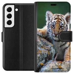 Samsung Galaxy S22 5G Musta Lompakkokotelo Tiger