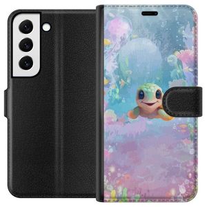 Samsung Galaxy S22 5G Musta Lompakkokotelo Glad Sköldpadda