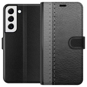 Samsung Galaxy S22 5G Musta Lompakkokotelo Grått Fake Läder