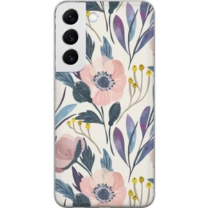 Samsung Galaxy S22 5G Transparent Mobilskal Blomsterglädje