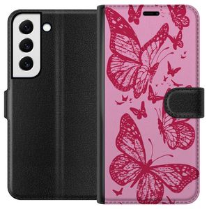 Samsung Galaxy S22+ 5G Sort Lommebokdeksel Fjärilar