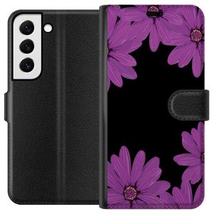 Samsung Galaxy S22+ 5G Sort Lommebokdeksel Blomster