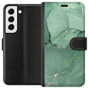 Samsung Galaxy S22+ 5G Svart Plånboksfodral Grön Marmor