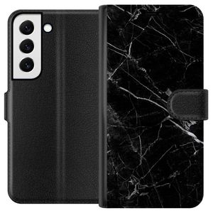 Samsung Galaxy S22+ 5G Svart Plånboksfodral Svart marmor