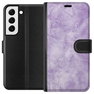 Samsung Galaxy S22+ 5G Svart Plånboksfodral Lila marmor