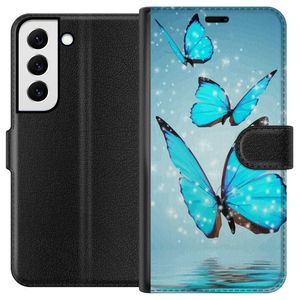 Samsung Galaxy S22+ 5G Musta Lompakkokotelo Magiska Fjärilar