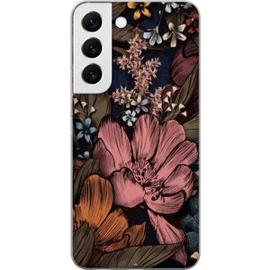 Samsung Galaxy S22+ 5G Läpinäkyvä Puhelinkotelo Tecknade blommor