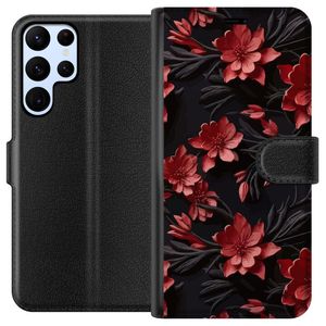 Samsung Galaxy S22 Ultra 5G Svart Plånboksfodral Intensiva blommor