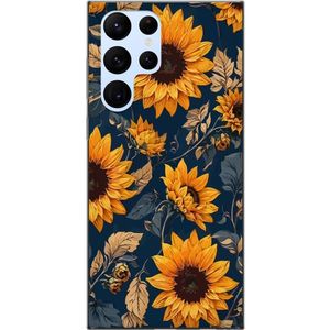 Samsung Galaxy S22 Ultra 5G Transparent Mobilskal Solrosor