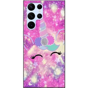 Samsung Galaxy S22 Ultra 5G Transparent Mobilskal Glad Enhörning