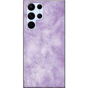 Samsung Galaxy S22 Ultra 5G Transparent Mobilskal Lila marmor