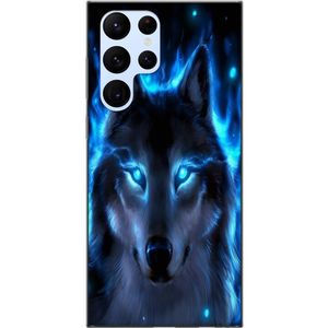 Samsung Galaxy S22 Ultra 5G Transparent Mobilskal Blå Varg