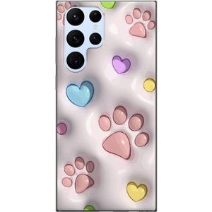 Samsung Galaxy S22 Ultra 5G Transparent Mobilskal Fluffiga Tassar