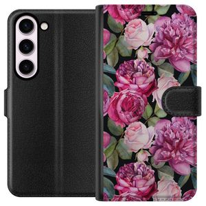 Samsung Galaxy S23 Svart Plånboksfodral Rosor