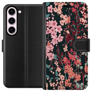 Samsung Galaxy S23 Sort Lommebokdeksel Blommor