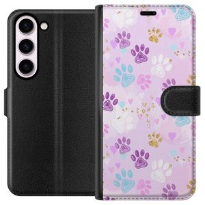 Samsung Galaxy S23 Svart Plånboksfodral Kattavtryck