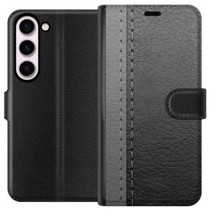 Samsung Galaxy S23 Svart Plånboksfodral Grått Fake Läder