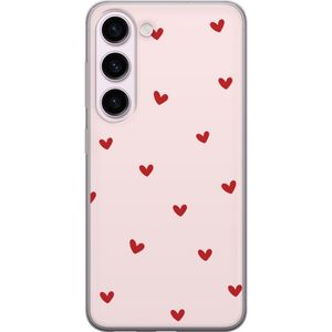 Samsung Galaxy S23 Transparent Mobilskal Små Hjärtan