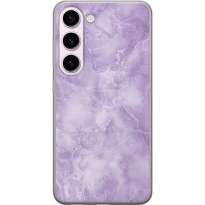 Samsung Galaxy S23 Transparent Mobilskal Lila marmor