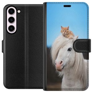 Samsung Galaxy S23+ Musta Lompakkokotelo Katt och Häst