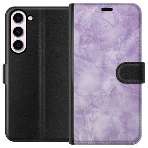 Samsung Galaxy S23+ Musta Lompakkokotelo Lila marmor