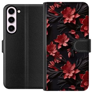 Samsung Galaxy S23+ Musta Lompakkokotelo Intensiva blommor