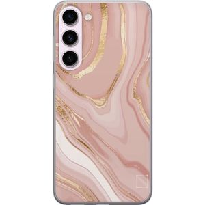 Samsung Galaxy S23+ Transparent Mobilskal Ljusrosa marmor