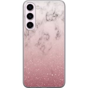 Samsung Galaxy S23+ Transparent Mobilskal Glitter och marmor