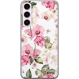 Samsung Galaxy S23+ Transparent Mobilskal Rosa blommor
