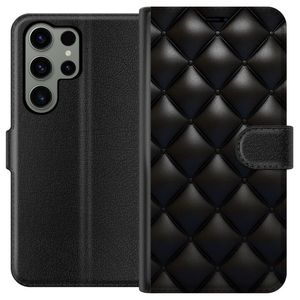Samsung Galaxy S23 Ultra Svart Plånboksfodral Lyxiga rutor
