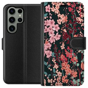 Samsung Galaxy S23 Ultra Svart Plånboksfodral Blommor