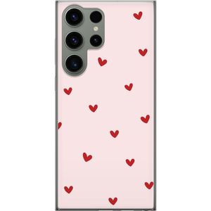 Samsung Galaxy S23 Ultra Transparent Mobilskal Små Hjärtan